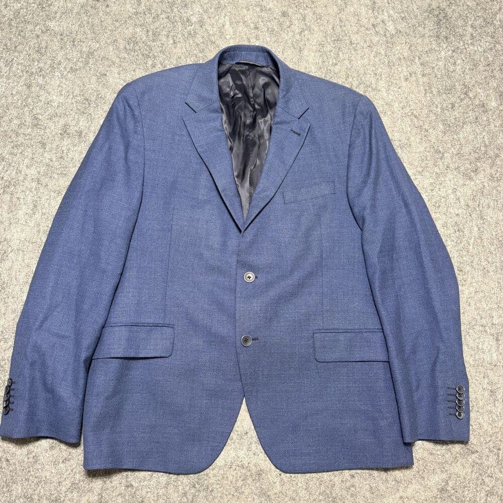 Spurr New York Logan Blazer Mens 46R Blue 100% Wool Sport Coat Bemberg Lining